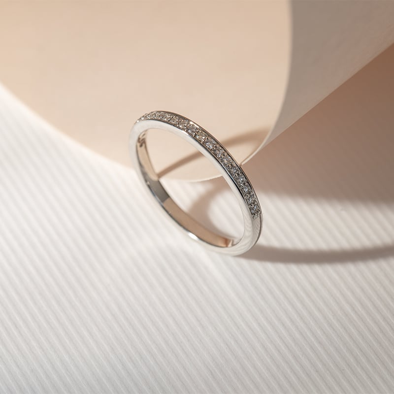 Platinový eternity prsteň s 1.25mm diamantmi Zelia 120526