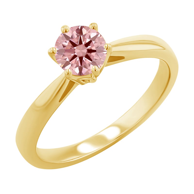 Zásnubný prsteň s certifikovaným fancy pink lab-grown diamantom Sati 124986