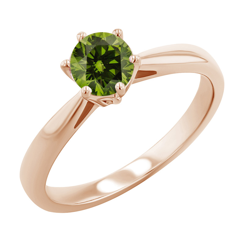 Zásnubný prsteň so zeleným diamantom Sati 125016
