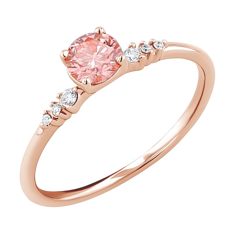 Zásnubný prsteň s certifikovaným fancy pink lab-grown diamantom Elise 125966