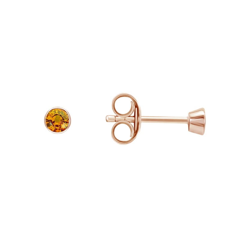 Minimalistické bezel náušnice s padparadscha zafírmi Viosa 126646