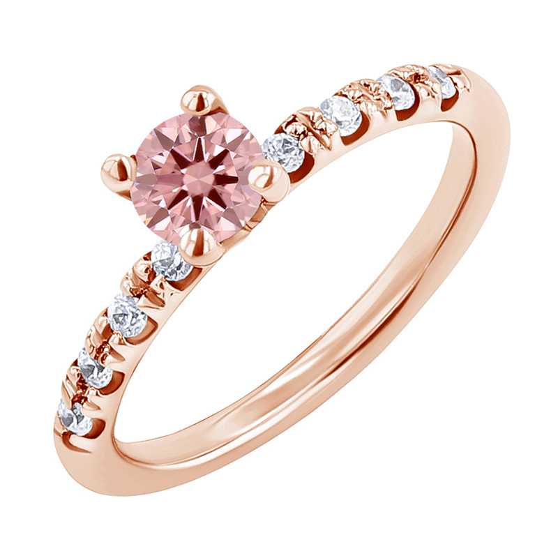 Zásnubný prsteň s certifikovaným fancy pink lab-grown diamantom Mae 132516