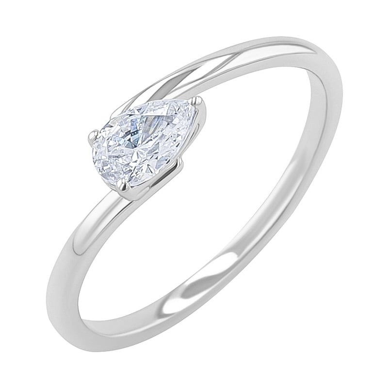 Atypický zásnubný prsteň s pear diamantom Carol