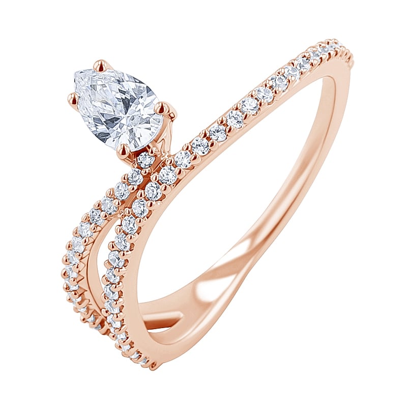 Atypický zásnubný prsteň s lab-grown diamantmi Finie 137986