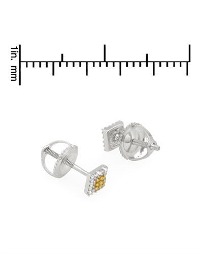 Strieborné náušnice so žltými diamantmi 1386