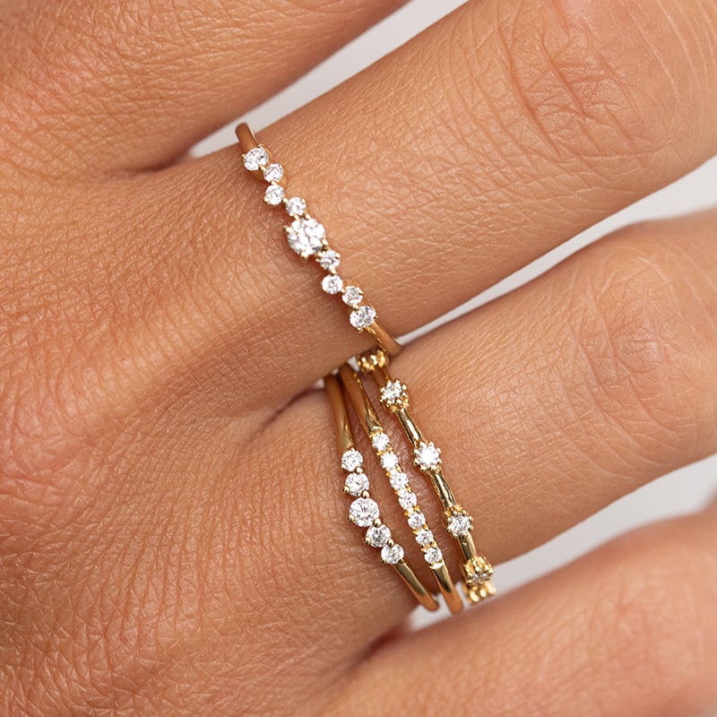 Strieborný vykrojený prsteň s lab-grown diamantmi Nico 138946