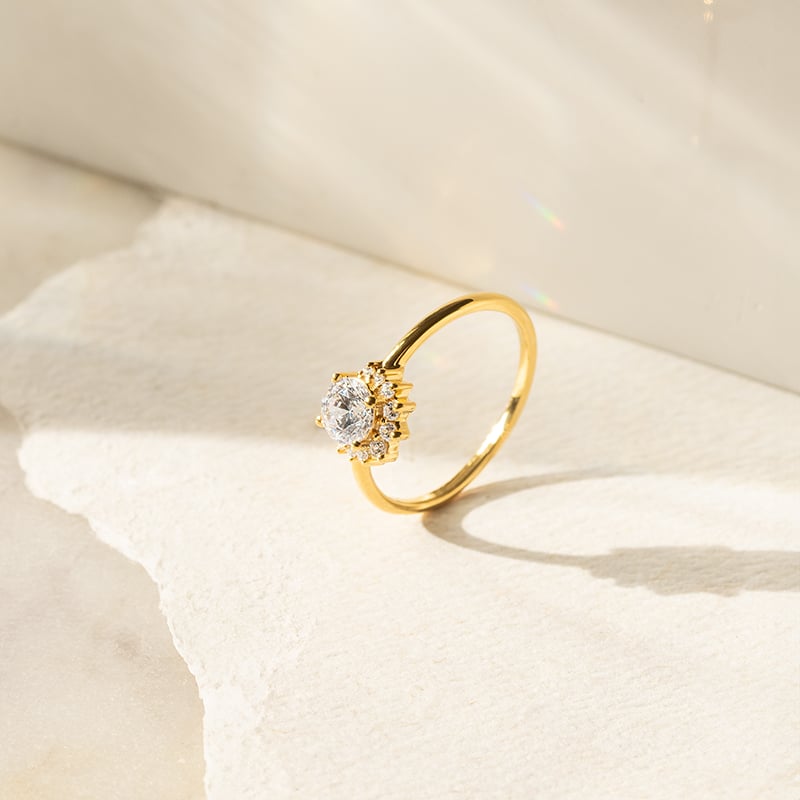 Half halo prsteň s lab-grown diamantmi Caio 139326