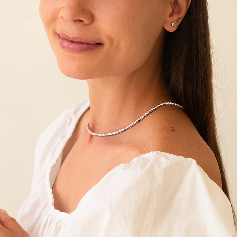Zlatý tenisový náhrdelník s diamantmi Austin 143346