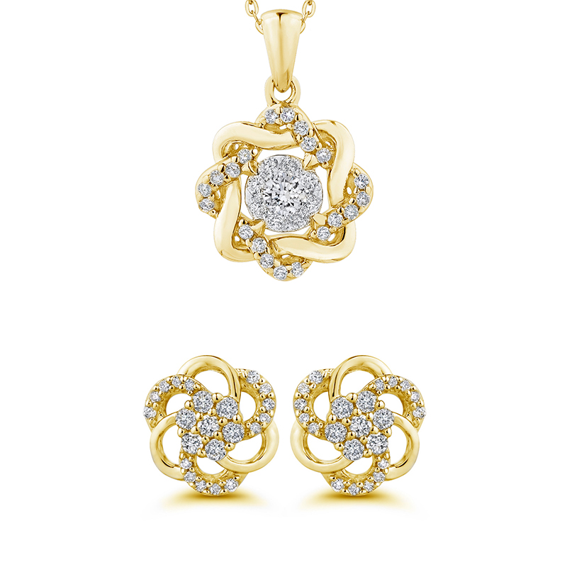 Set diamantových šperkov v tvare kvetu Crisanta 146986