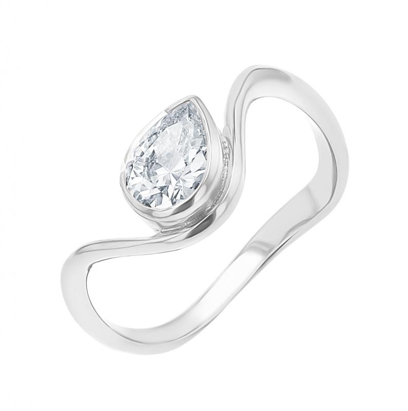 Atypický zásnubný prsteň s pear lab-grown diamantom Kylie