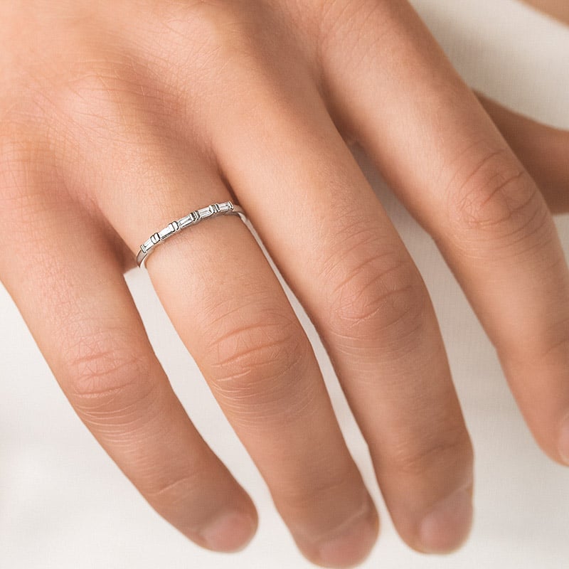 Zlatý eternity prsteň s baguette diamantmi Rantall 156286