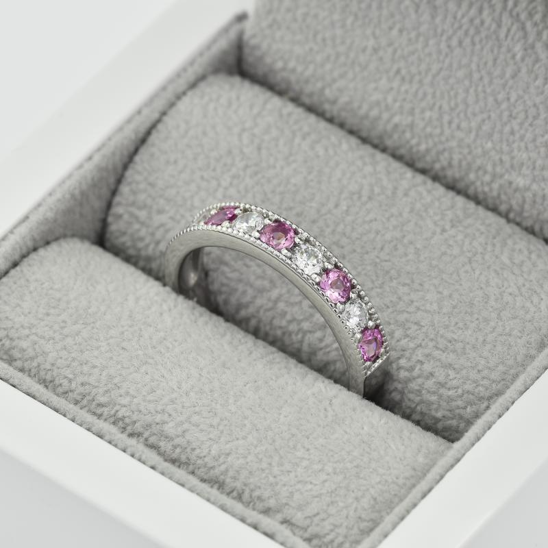 Zafírový eternity prsteň zo striebra 31426