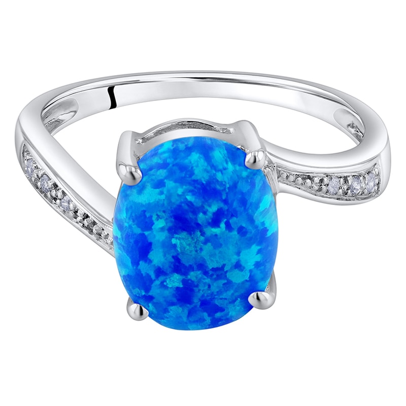 Opálový prsteň s diamantmi 32646