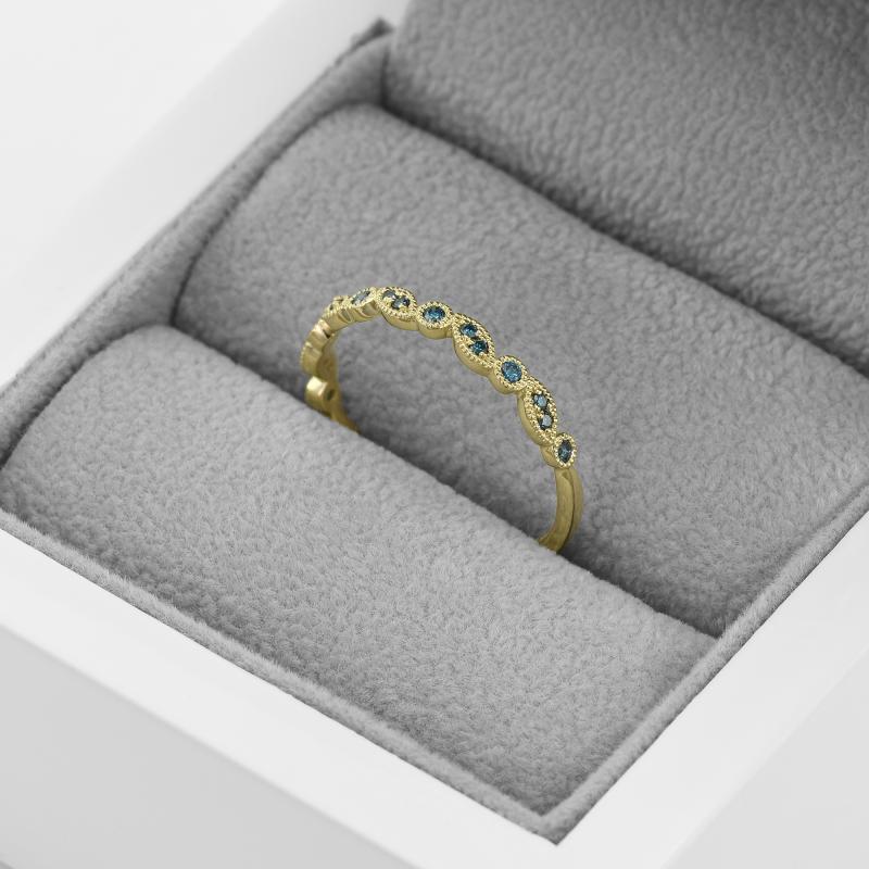 Modré diamanty v eternity prsteni 46096