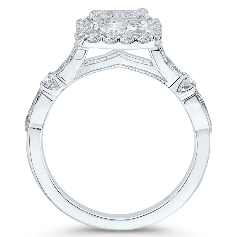 Zlatý zásnubný prsteň s princess diamantom 46256