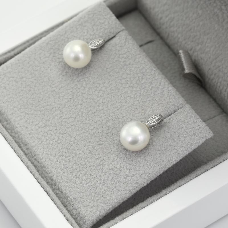 Perlové náušnice s diamantmi 50186