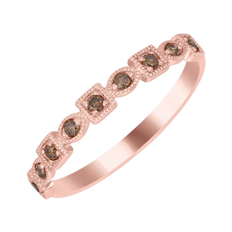 Zlatý eternity prsteň so champagne diamantmi