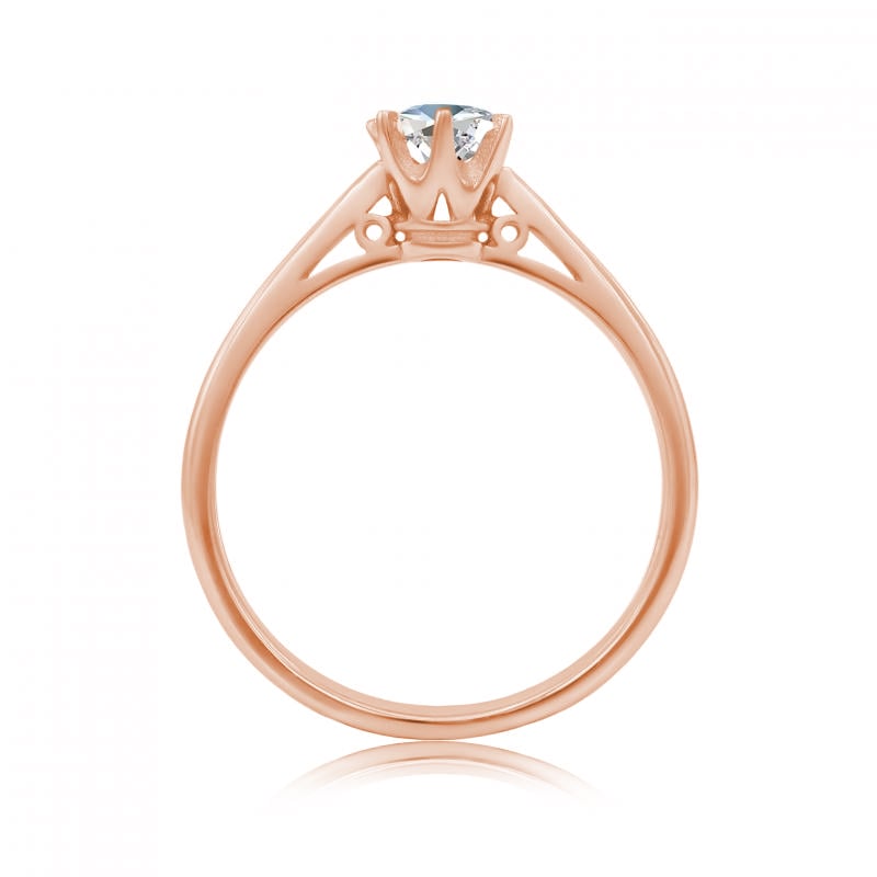 Zlatý prsteň s round diamantom Ornella 64856