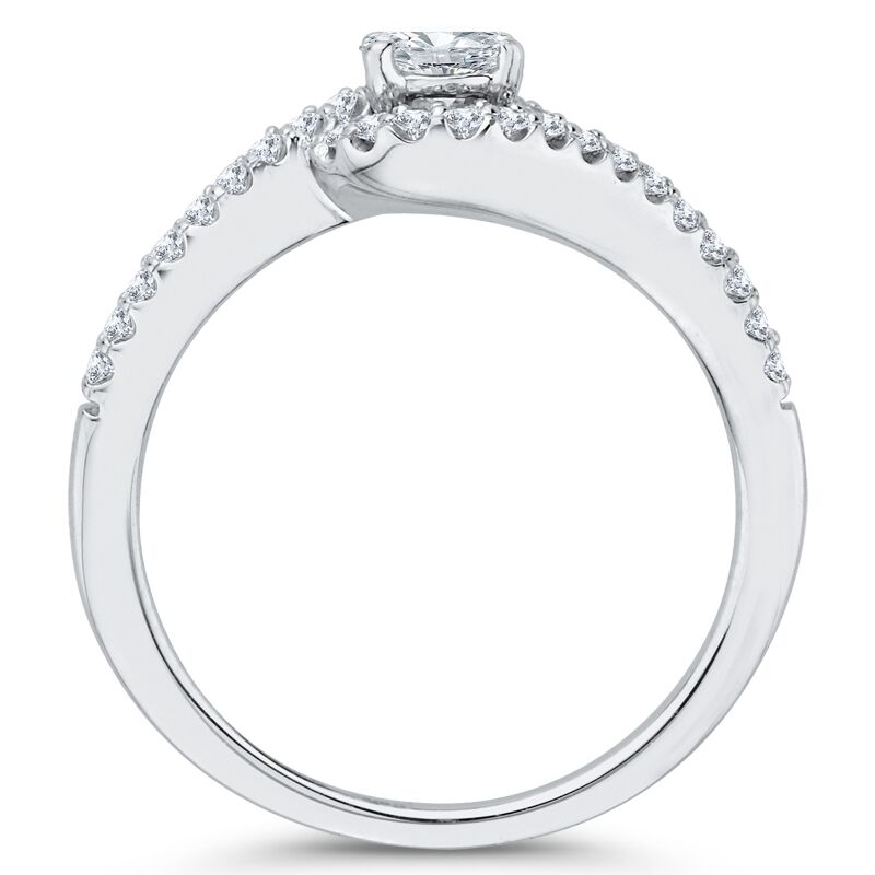 Elegantný zlatý zásnubný prsteň plný diamantov 68406
