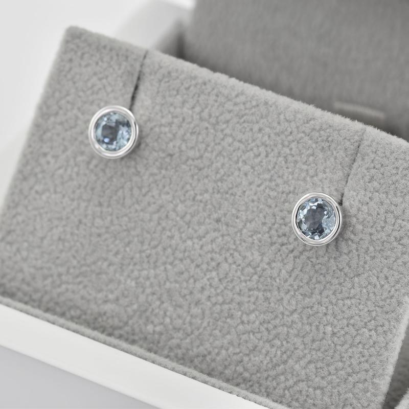 Platinové bezel náušnice 70666
