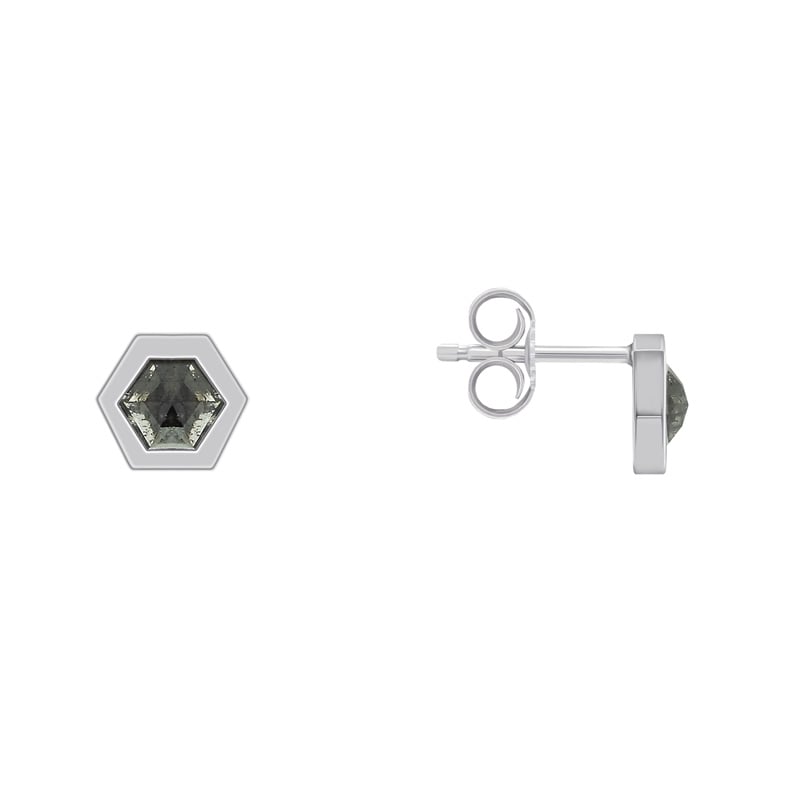 Zlaté náušnice so salt and pepper diamantmi 73536