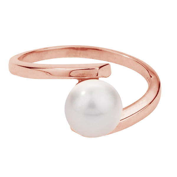 Minimalistický perlový prsteň z ružového zlata 79166