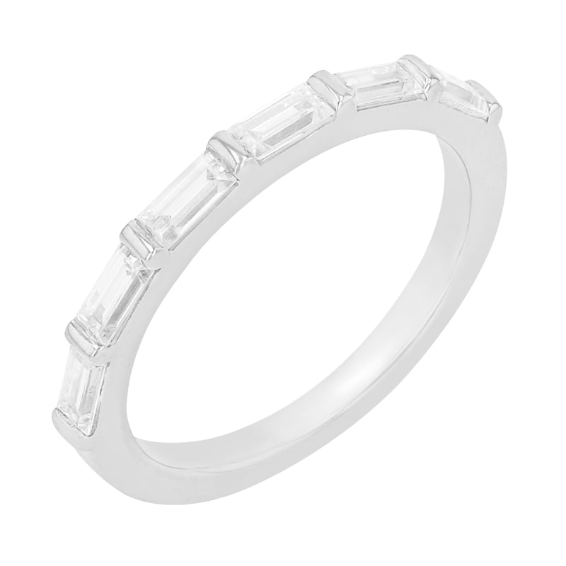 Elegantný prsteň s baguette diamantmi zo zlata 84316