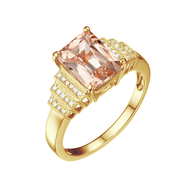 Zlatý prsteň s emerald morganitom 87236