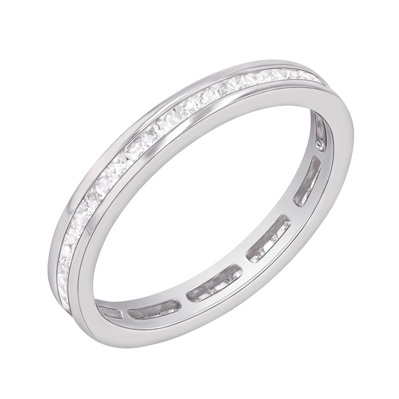 Eternity prsteň s diamantmi z bílého zlata 89656