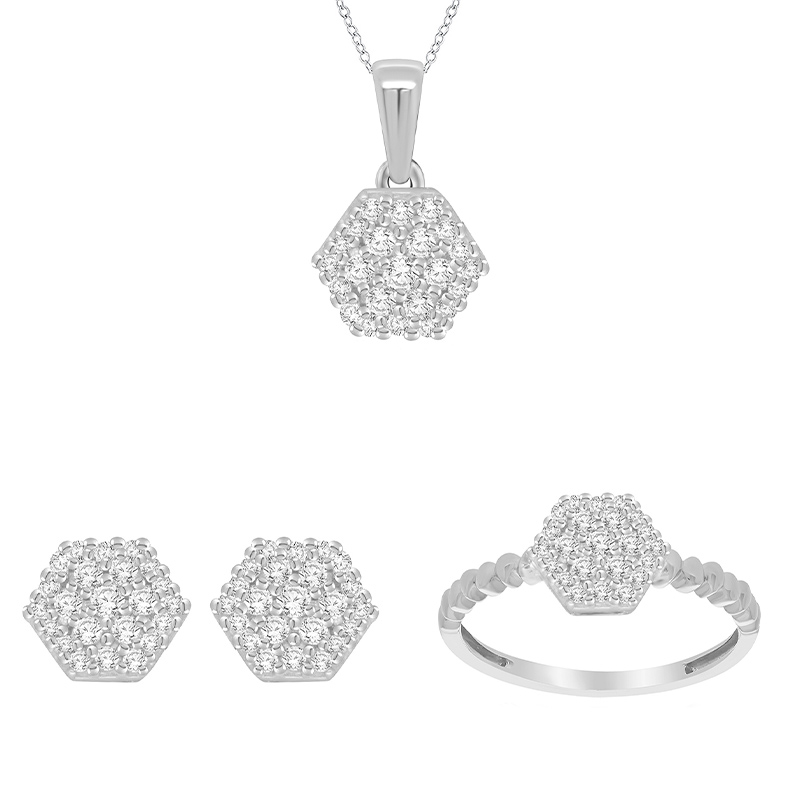 Zlatá kolekcia šperkov s lab-grown diamantmi 95246
