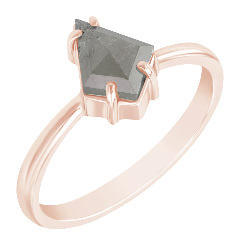 Zlatý prsteň so sivým atypickým diamantom Emilia 97456