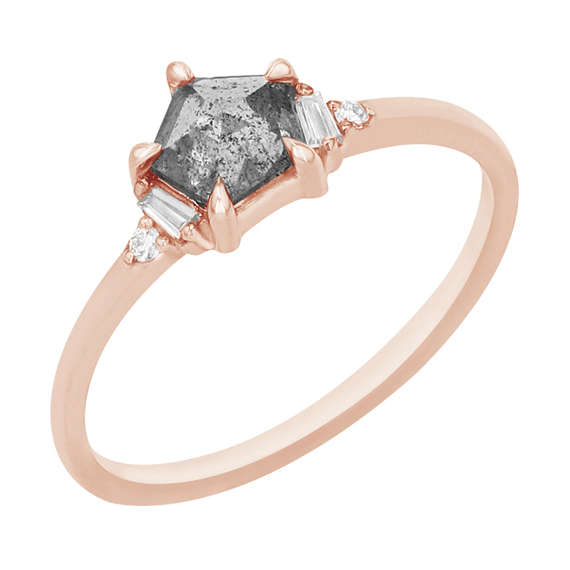 Salt and pepper diamant v dokonalom zlatom prsteni Matis 97516
