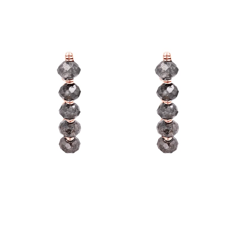 Visací náušnice so salt and pepper diamantmi Ariz 98716