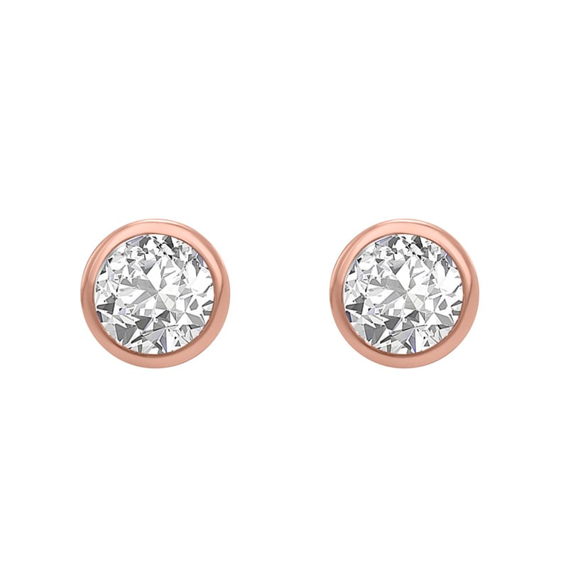 Strieborné bezel náušnice s bielymi topásmi Wetty 102807