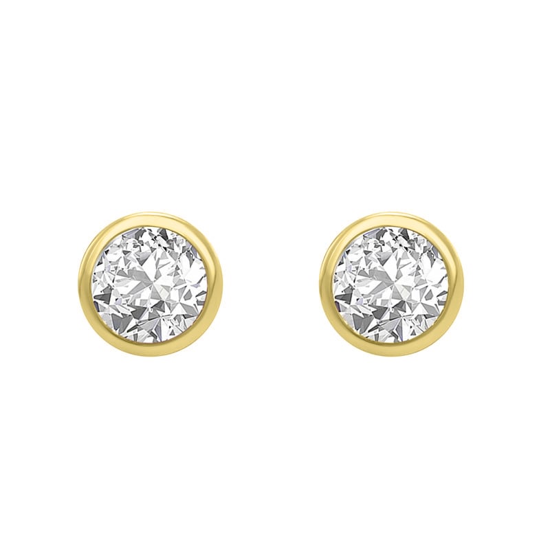 Strieborné bezel náušnice s moissanitmi Sontre 102837