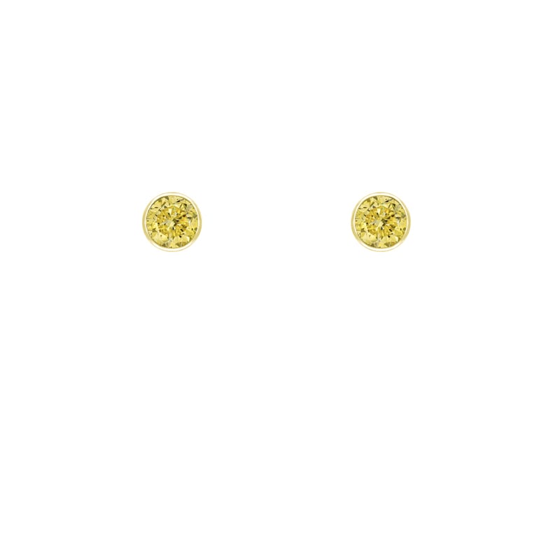 Strieborné minimalistické bezel náušnice so žltými diamantmi Viosa 102917