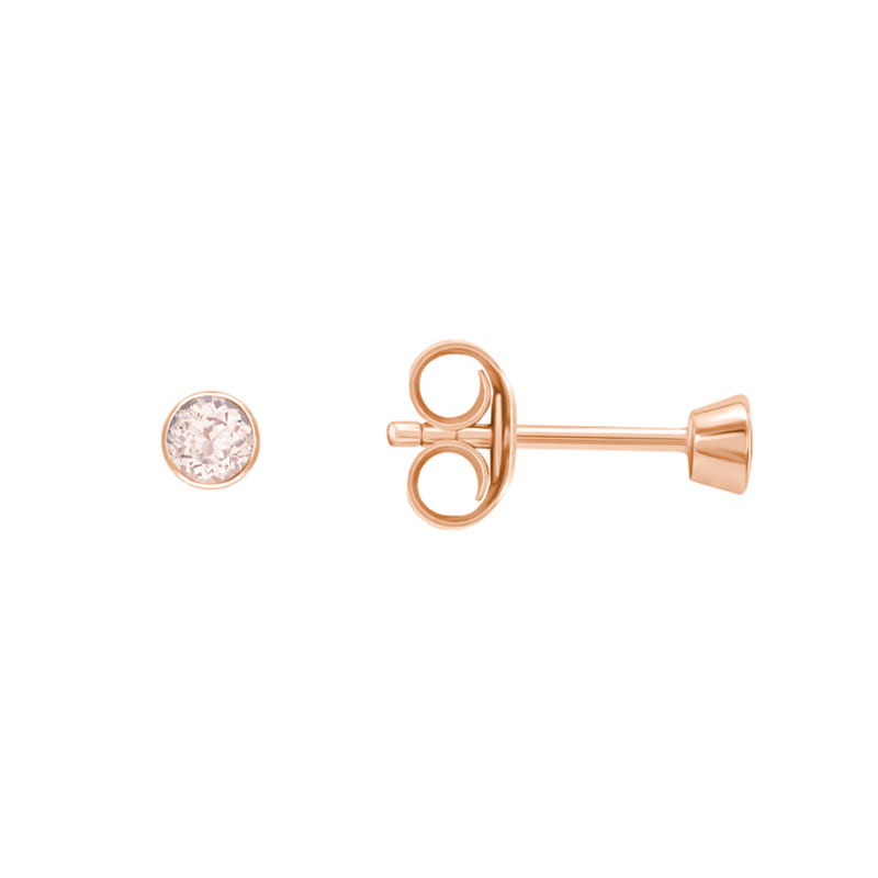 Strieborné minimalistické bezel náušnice s morganitmi Viosa 102967