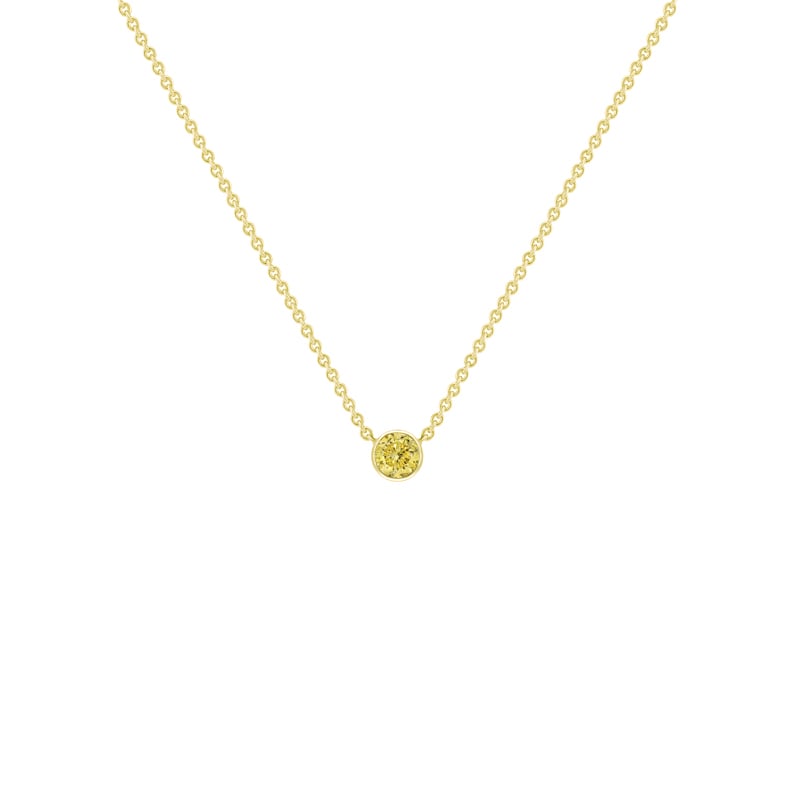 Strieborný minimalistický náhrdelník so žltým diamantom Vieny 103667