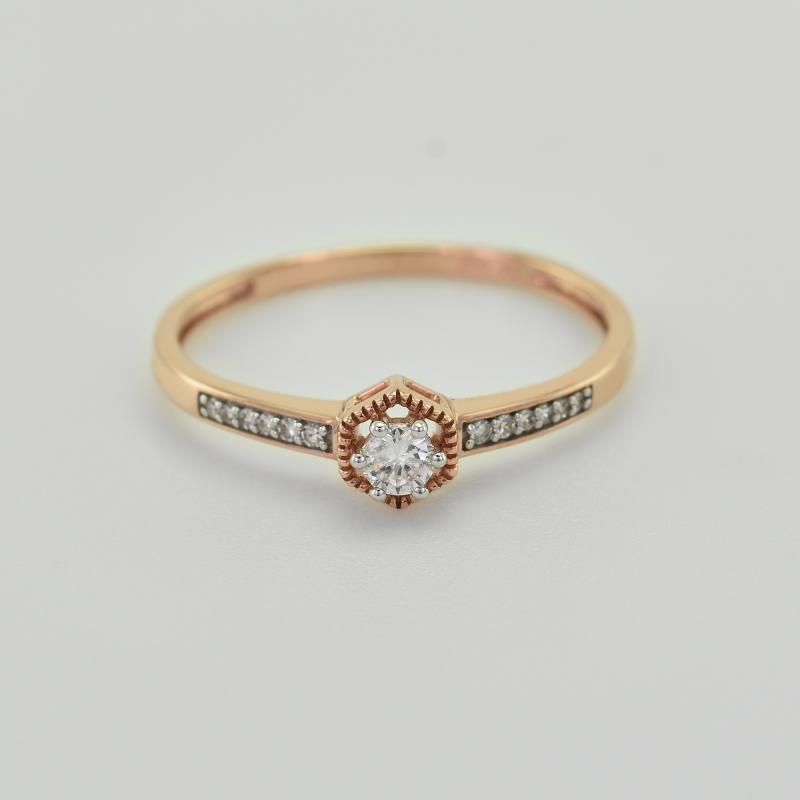 Strieborný prsteň s postrannými lab-grown diamantmi Kelote 104627