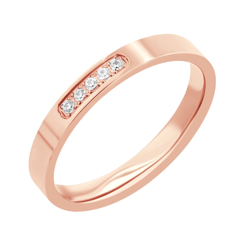Zlaté ploché svadobné prstene s diamantmi Jolene 117587