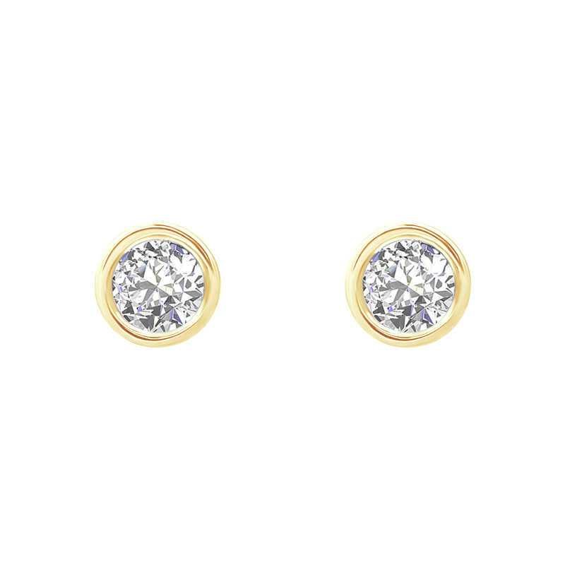 Náušnice s bezel osadenými 0.20 ct diamantmi Kamali 119917