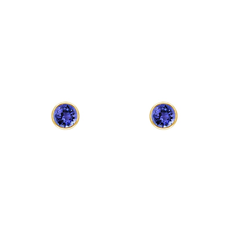 Strieborné bezel náušnice s tanzanitmi Viosa 122147