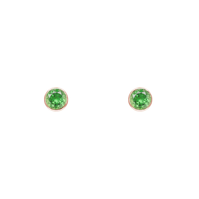 Strieborné bezel náušnice s tsavorit granátmi Viosa 125547