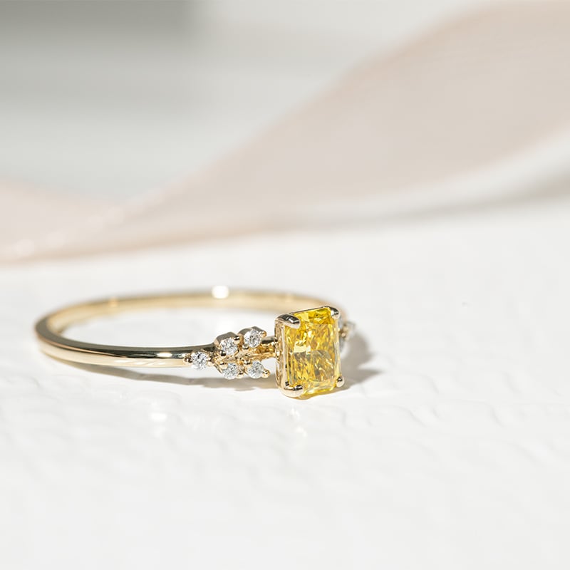 Zásnubný prsteň s 0.42ct IGI certifikovaným žltým lab-grown diamantom Sade 127107