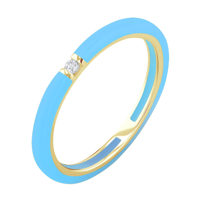 Modrý keramický prsteň s diamantmi Sancha 128737