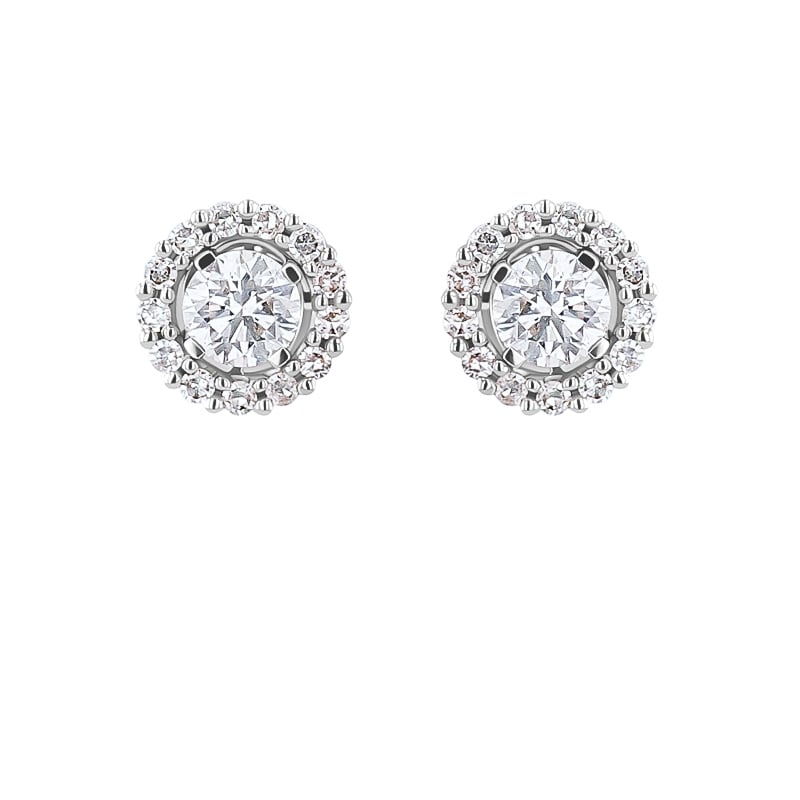 Zlaté náušnice 2v1 s IGI certifikovanými 0.30ct lab-grown diamantmi Fendi