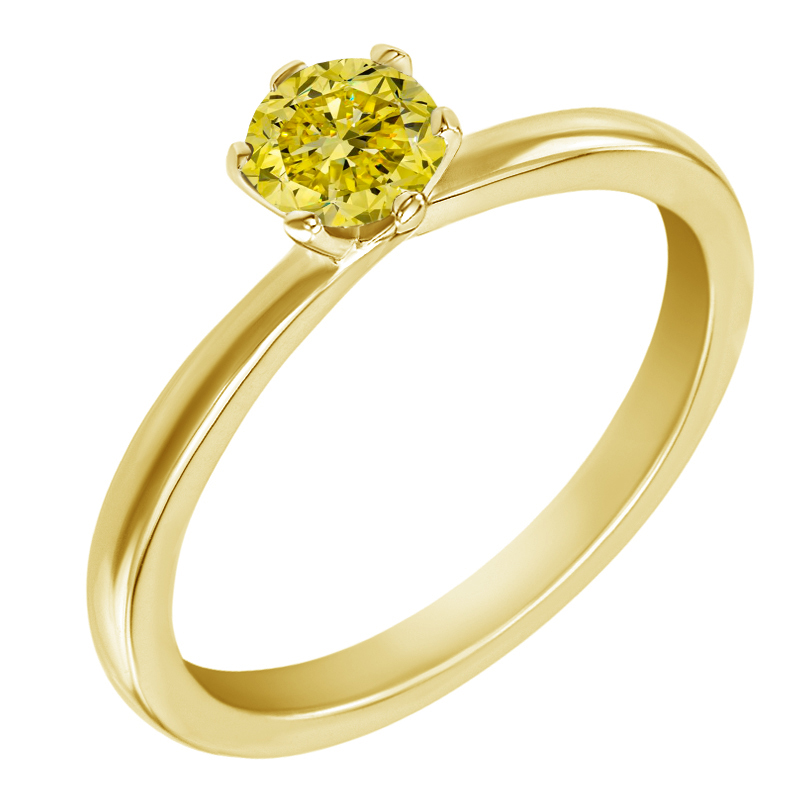 Zásnubný prsteň s 0.3ct IGI certifikovaným lab-grown fancy žltým diamantom Rabby