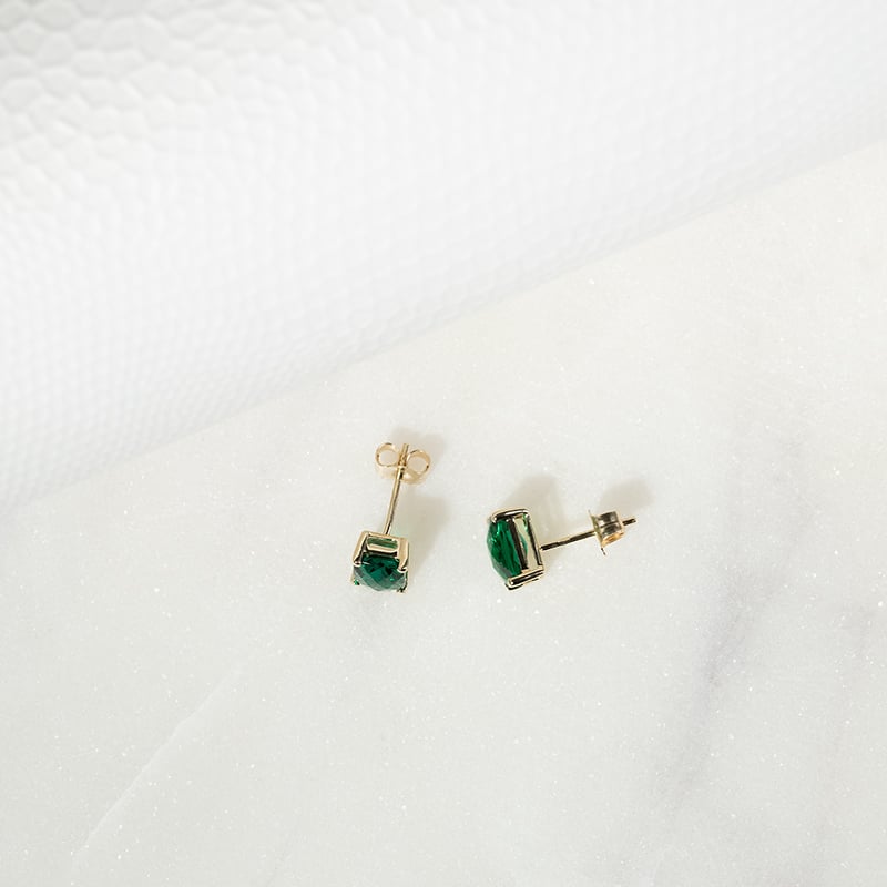 Zlaté náušnice s emerald smaragdmi Haley 132627