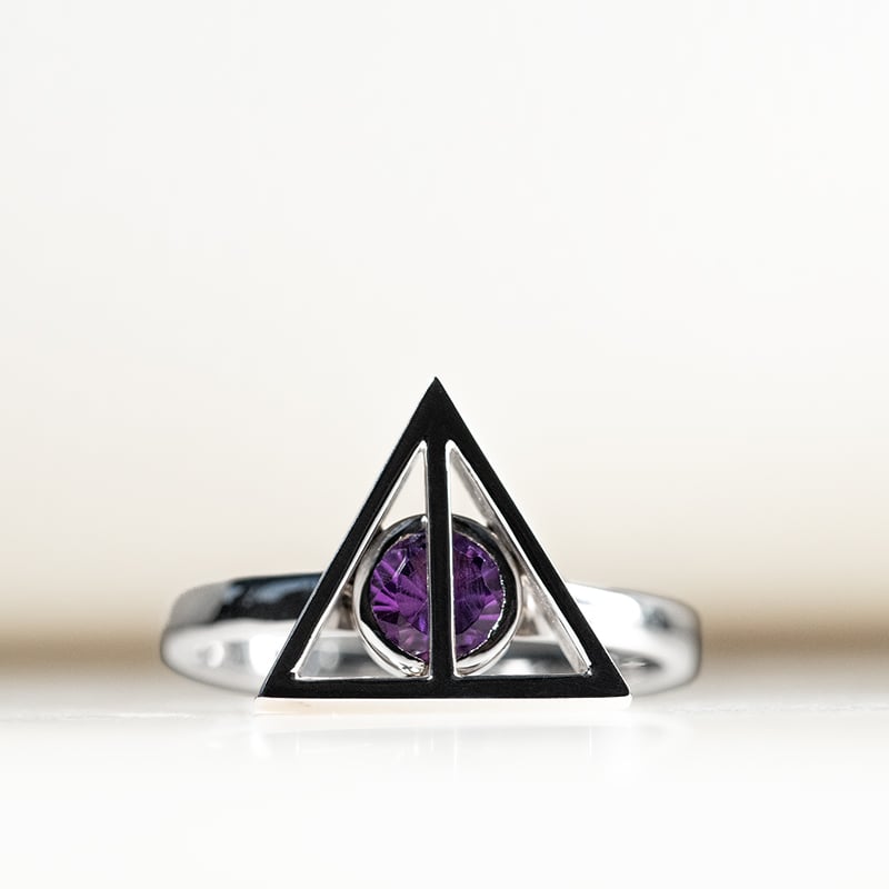 Magický zlatý prsteň s ametystom Harry Potter 133827