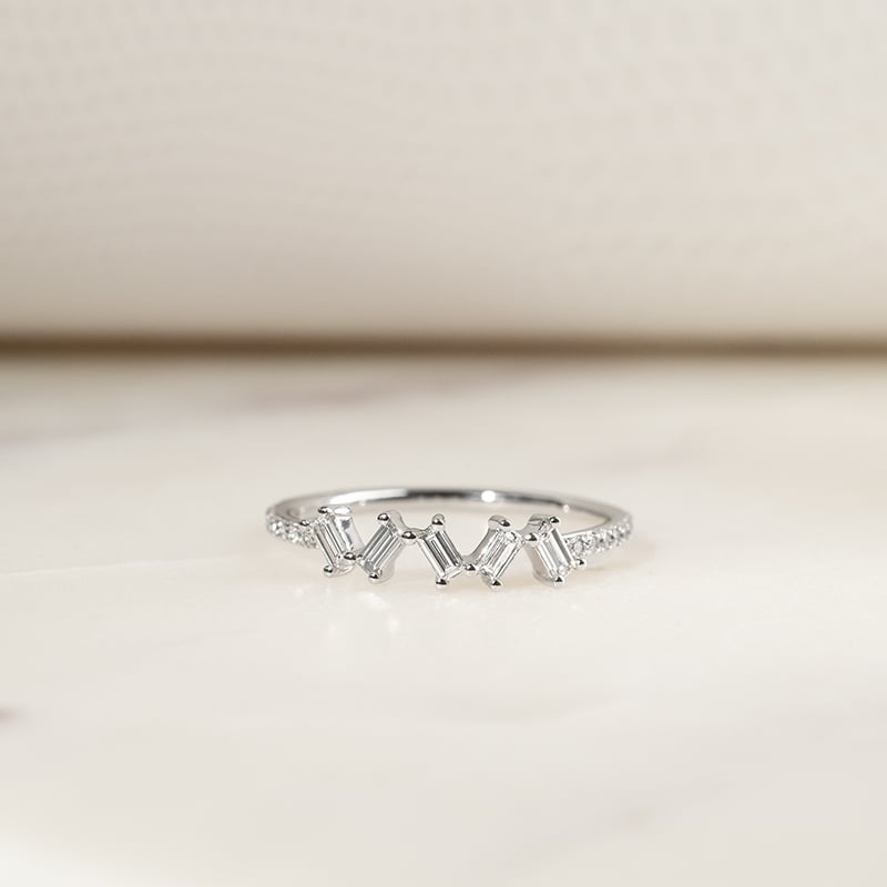 Prsteň s baguette lab-grown diamantmi Reside 135757